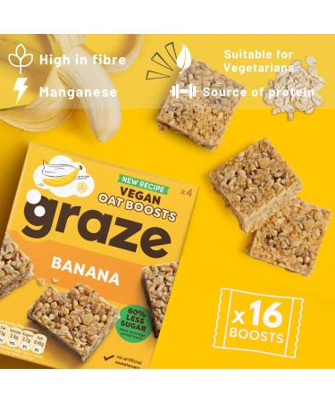 Graze Protein Oat Bars Healthy Snacks Whole Grain Oats Natural Flavours High Fibre Less Sugar (16 Snacks 4 Packs of 4 x 30g) - Buy Online on GoSupps.com