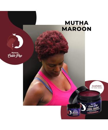 Mysteek Color Pop Temporary Hair Color - Mutha Maroon for Dark & Light Hair | No Bleach Wash Out Hair Dye by Mysteek Naturals (1 Fl Oz - Buy Online on GoSupps.com