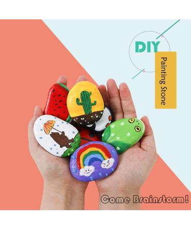 Lulonpon 16-Piece Painting Rocks Set - 2-3 Inch Kindness Rocks for Kids - Smooth Surface Arts and Crafting Supplies - 4.0 lbs Blue-Gray River Rocks Bulk - Buy Online on GoSupps.com