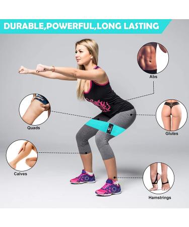 Resistance Bands Set for Legs and Glutes - Non-Slip Booty Bands for Women & Men - Hip Circle Back Stretcher - Includes Workout Booklet - Set of 3 (Pink-Blue-Purple) - Buy Online on GoSupps.com