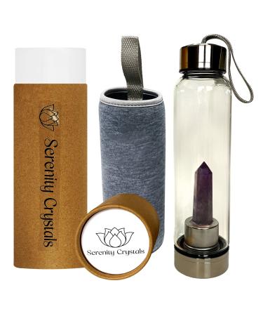 Serenity Crystals Infused Water Bottle (Stainless Steel Amethyst Wand)