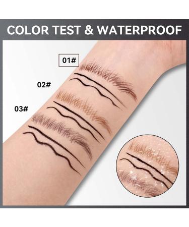 EONFAVE Eyebrow Pen Hair Drawing 2in1 DualEnd Microblading Eyebrow Pen Waterproof and Eyeliner Curved Eyebrow Pencil with 2 Points Precise Brush Tip Natural Dark Brown - Buy Online on GoSupps.com