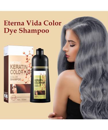 Zankie Silver gray hair color shampoo natural hair color shampoo 6in1 hair dye covers gray hair longlasting color shampoo for men and women for gray hair 500 ml - Buy Online on GoSupps.com