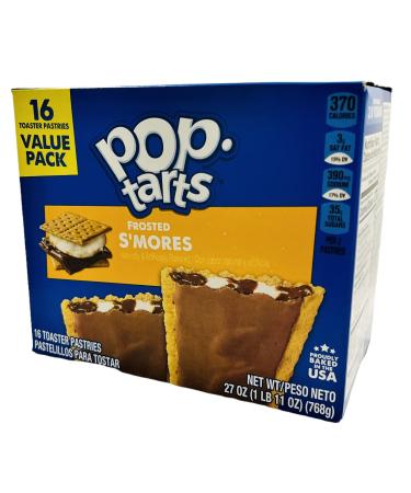 Kellogg's Pop-Tarts Frosted S'mores 16ct Box - 29.3oz | Delicious Breakfast Treat - Buy Online on GoSupps.com