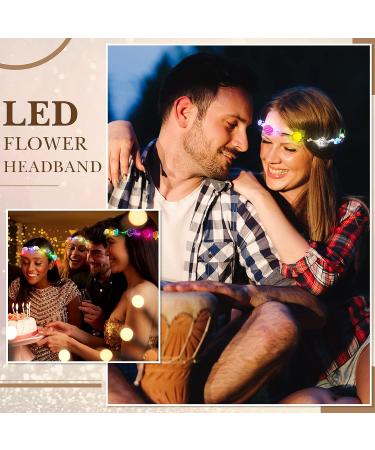 LED Flower Crown Headband - 30 Pcs Multicolor Lighted Hair Accessories for Women & Girls - Luminous Floral Headpiece for Wedding Party - Buy Online on GoSupps.com