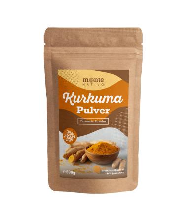 Turmeric powder (500 g) by Monte Nativo ground |Dietary supplement |Turmeric for golden milk |Curcuma from India |Ayurveda turmeric 500 g (1 Pack) - Buy Online on GoSupps.com