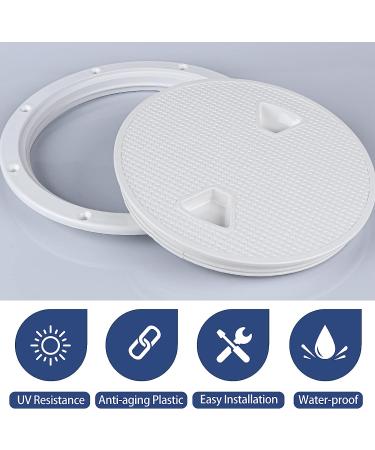 8 Inch Non-Slip Boat Hatch Cover Deck Plate - White Inspection Hatch with Detachable Cover - Buy Online on GoSupps.com