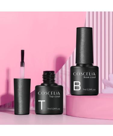 Coscelia Top and Base Coat Set 7ML Professional Semi-Permanent for Soak off Gel Nail Polish Manicure Nail Starter Kit Gel Polish Nail Art for Home and Salon Use - Buy Online on GoSupps.com