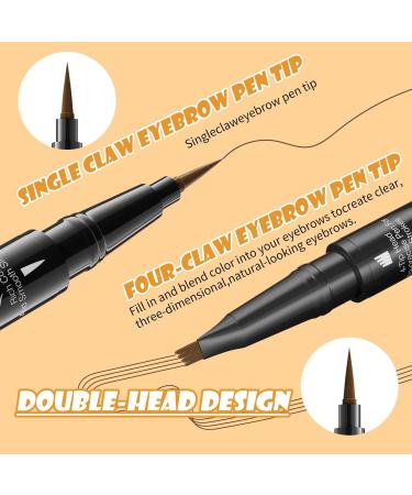 Microblading Eyebrow Pencil Eyebrow Pencil Magical 2-In-1 Eye Brow Pencils For Women With 4-Fork-Tip & Precise Brush-Tip Create Natural Hair-Like Brows Waterproofing Last All-Day (04#) - Buy Online on GoSupps.com