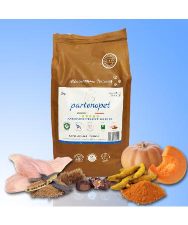 Partenopet Adult Mini Monoprotein Fish Croquettes, 100% Natural Dog Food 2 kg