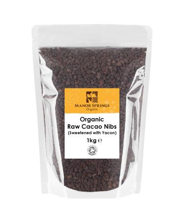 Organic Raw Cacao Nibs (Sweetened with Yacon) 1kg by Manor Springs Organic