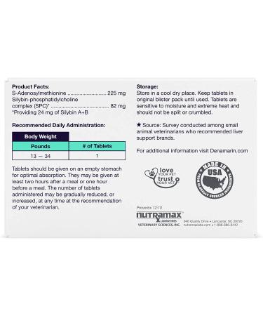 Nutramax Denamarin Liver Health Supplement for Medium Dogs - Medium Dog (13-34 lbs) - Buy Online on GoSupps.com