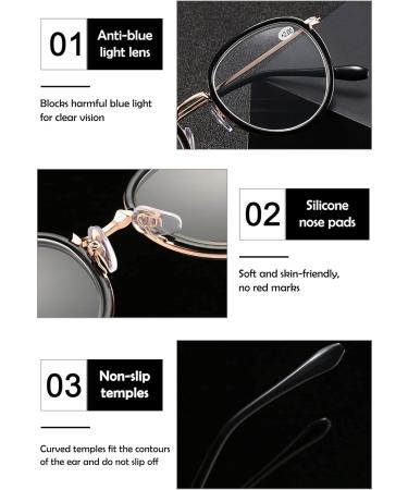 Koosufa Quadratic Anti Blue Light Reading Glasses - Ultra Light Anti-Fatigue for Men & Women | Strengths 0.0 to 4.0 | Stylish Metal Bracket - Buy Online on GoSupps.com