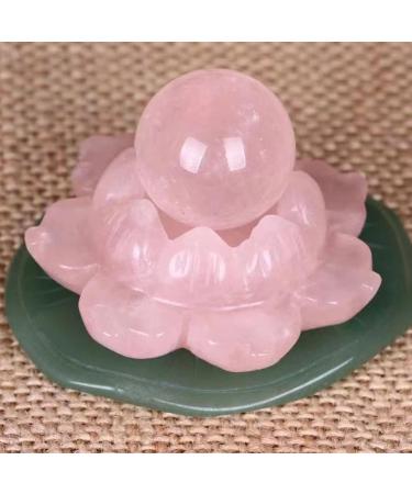 Natural Crystal Rough Crystal Lotus Flower Crystal Stone Natural Pink Rose Quartz Lotus with Crystal Ball Green Leaf Ornaments Handmade Crafts Decor 1pc QINTINYIN 1pc Rose Quartz - Buy Online on GoSupps.com