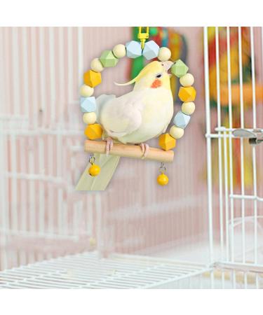 Dualoai Wooden Parrot Cage Hanging Swing for Lovebirds Budgies Cockatoos And Parakeets Orange Style A - Buy Online on GoSupps.com