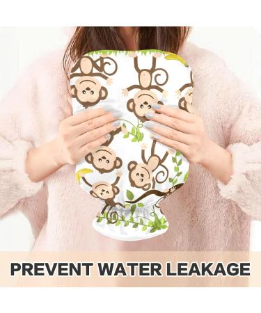 NAANLE Cartoon Monkey Hot Water Bottle - 1L Transparent Heat Bottle for Bed Hand & Foot Warmer Pain Relief & Cold Therapy - Buy Online on GoSupps.com