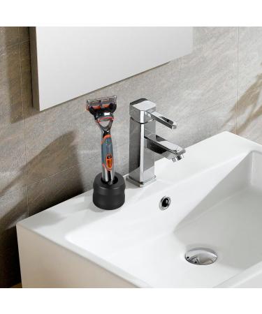 Linkidia Aluminum Alloy Shaving Rack for Men - 22mm Razor Stand Compatible with Heated Razors - Dark Gray - 2-Piece Bathroom Organizer - Buy Online on GoSupps.com