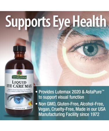 Nature's Answer Liquid Eye Care Max 8 Ounce Liquid Supplement | Supports Visual Function | Non-GMO | Gluten Free | Vegetarian | Made in The USA | Great Tasting - Buy Online on GoSupps.com