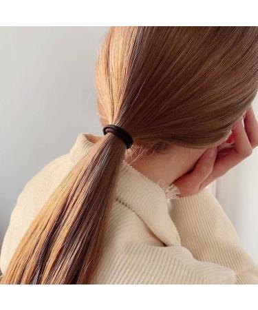 ZBORH 50 Pcs Black Elastic Hair Ties - No Damage Ponytail Holders for Thick Hair - Small Rubber Bands for Women, Girls, and Men - Suitable for Thick Straight or Curly Hair (4mm) - Black - Buy Online on GoSupps.com