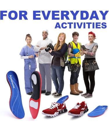 Orthotic Arch Support Insoles for Plantar Fasciitis - Men/Women 9-10.5 - Gel Cushioning, Metatarsalgia Relief - Black - Buy Online on GoSupps.com