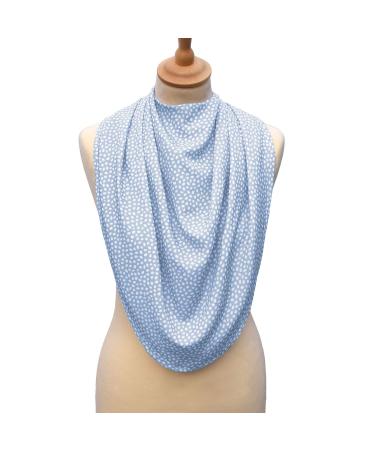 Care Designs Pashmina Scarf Adult Bib | Unisex Eating Adult Bibs for Elderly Washable| Pashmina Clothing Protector | Stylish Waterproof & Reusable Bibs for Women Christmas Dinner Bibs Blue Dot