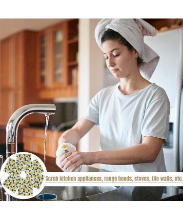 6Pcs Reusable Paper Towels Lemon Print Dish Towels for Kitchen Soft and Absorbent Dish Cloths Quick Drying Dish Rags Cleaning Supplies - Buy Online on GoSupps.com