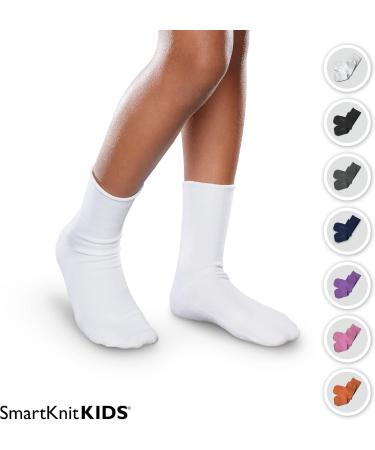 SmartKnitKIDS Seamless Sensitivity Socks - White Large | Made in USA - Buy Online on GoSupps.com