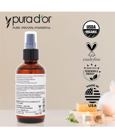 PURA D'OR Organic Cucumber Seed Oil 4oz - 100% Pure USDA Certified Cold Pressed Moisturizer for DIY Skin Care - Men & Women - Buy Online on GoSupps.com