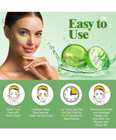 Aloe Vera Eye Pads 60 PCS - Anti-Aging, Soothing, Hydrating & Moisturizing Under Eye Patches - Buy Online on GoSupps.com