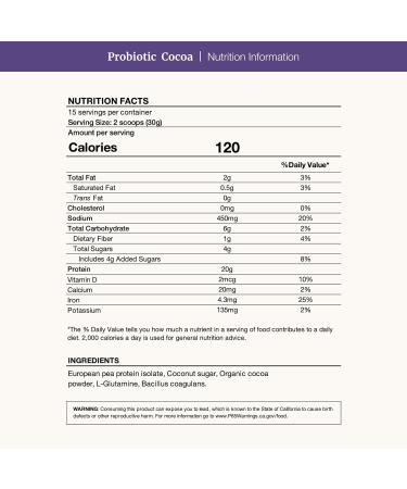 BETHANY'S PANTRY Digestive Support Protein - Probiotics for Digestive Health Cocoa - Clean Lean Protein - Premium Vegan Pea Protein Powder Plant Based - 20 Servings 1lb (Pack of 1) - Buy Online on GoSupps.com