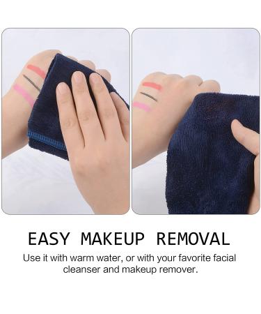 Fast-Drying Microfiber Facial Cloths - 6-Pack Navy Blue Makeup Remover & Washcloths (12x12 inches) - Buy Online on GoSupps.com
