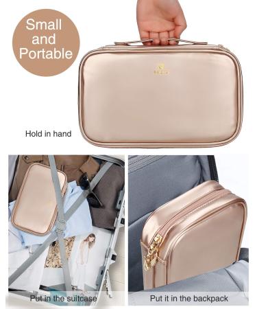 Relavel Professional Makeup Organizer Case | Multifunctional Cosmetic Bag for Travel & Home (Black, Pink Gold) - Buy Online on GoSupps.com