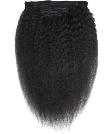 Hair Extensions 12-26 Inch Kinky Straight Clip ins for Black Women Double Weft Remy Human Hair Full Head Natural Black Color 18 Clips with 8 Pieces Hair Pieces(22inches 120g) 22inches 120g - Buy Online on GoSupps.com