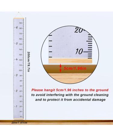 MHJY Kids Height Chart - Wooden Ruler Growth Chart for Boys and Girls - Canvas Height Measurement Wall Decor - Blue Nursery Decor - 7.9'' x 79 - Buy Online on GoSupps.com