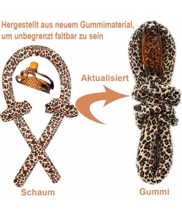 Overnight Curling Headband - Heat-Free Silk Curlers for Beautiful Curls While Sleeping - Leopard Pattern - Buy Online on GoSupps.com