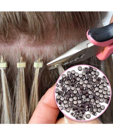 1000Pcs Premium Dark Brown Silicone Micro Link Rings 5mm for I Tip Hair Extensions - 1000 Count - Buy Online on GoSupps.com