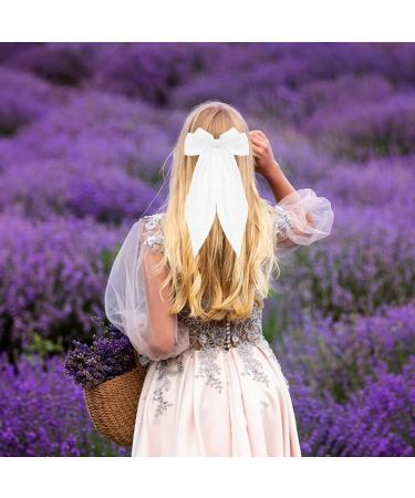 Big Bow French Barrette Hair Clip with Long Tail - Wedding Hair Accessories - Buy Online on GoSupps.com