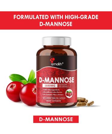 AMALTH D-Mannose 1680 mg - 150 Veg Capsules | Non-GMO All-Natural 50 Days Supply | International Shipping Available - Buy Online on GoSupps.com