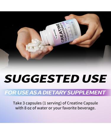 Creatine Monohydrate Capsules - 2500mg Gluten Free 90 Capsules | Boost Energy & Performance - Buy Online on GoSupps.com