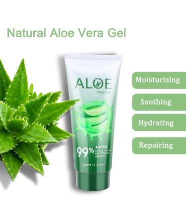 ASYBO 200 ML Aloe Vera Gel 99% Organic Pure Aloe Vera Hydrating Face & Body Moisturizer Natural Aloe Cream for Dry Skin Sunburn Acne Soothing & Moisturizing (2 Pack) - Buy Online on GoSupps.com