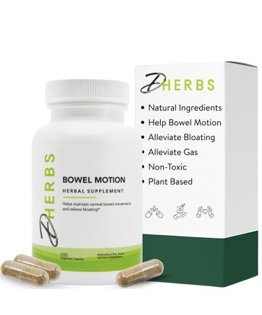 Dherbs- Natural Daily Bowel Movement Supplement + Gas & Bloating Relief | Senna Leaves Fennel Seed Cascara Sagrada Bark Pippali Capsules Herbal (100 Capsules)