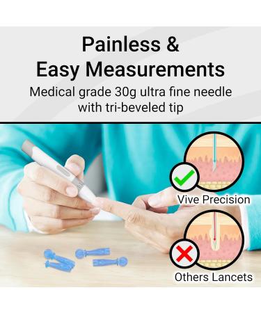 Vive Easy-Twist Lancets for Diabetes - 300 Count 30 Gauge Single Use Finger Pricker for Glucose Monitoring - Safe & Disposable Testing Needles - Buy Online on GoSupps.com