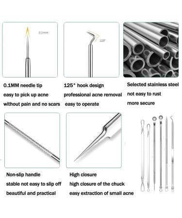 Pimple Popper Tool Kit - 15PCS Blackhead Remover & Extraction Tools for Estheticians - Buy Online on GoSupps.com