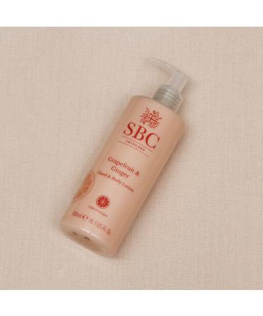 SBC Skincare Grapefruit & Ginger Hand & Body Lotion 300ml Zesty Non-Greasy Body Lotion Vegan Friendly - Buy Online on GoSupps.com