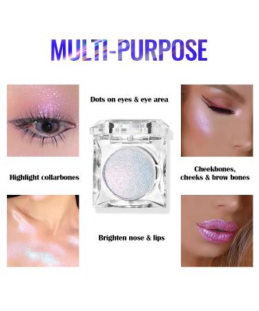 Jutqut Purple Pink Shimmer Glitter Highlighter - Silver Face Illuminator for Makeup Contour - Diamond Sparkly Highlighter for Face, Body & Cheeks - Buy Online on GoSupps.com
