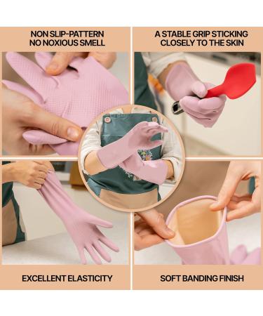 MAMISON 3 Pairs Colorful Reusable Waterproof Dishwashing Gloves - Non-Slip Kitchen Cleaning Gloves for Household Use (Medium - Buy Online on GoSupps.com