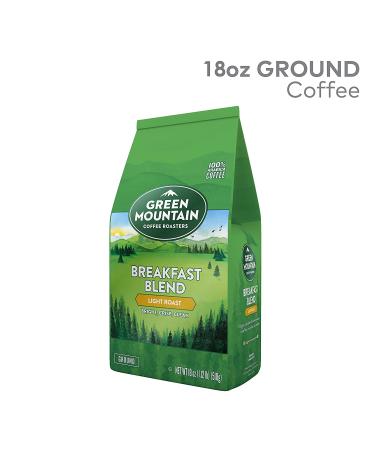 Green Mountain Coffee Roasters Breakfast Blend Ground Coffee 18 oz Light Roast - 1.12 lb Bag (Pack of 1) - Buy Online on GoSupps.com