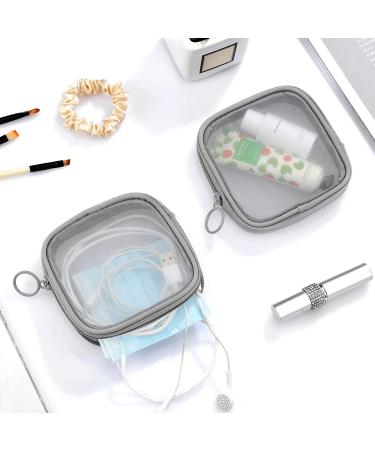 4-Piece Gray Mesh Travel Toiletry Bag Set - Portable Cosmetic Makeup Pouch with Zipper for Daily Accessories - Buy Online on GoSupps.com