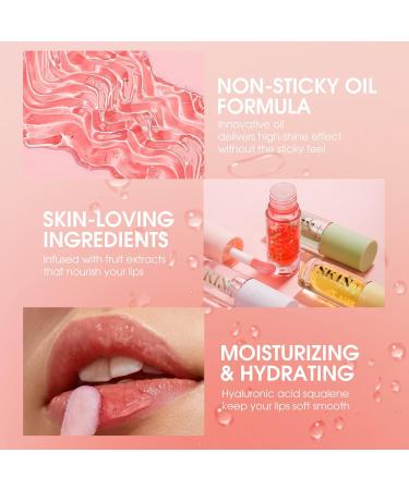 BANGFENG 2Pack Hydrating Lip Glow Oil Plumping Tinted Lip Balm Set - Long Lasting & Nourishing Non-Sticky Formula - Buy Online on GoSupps.com