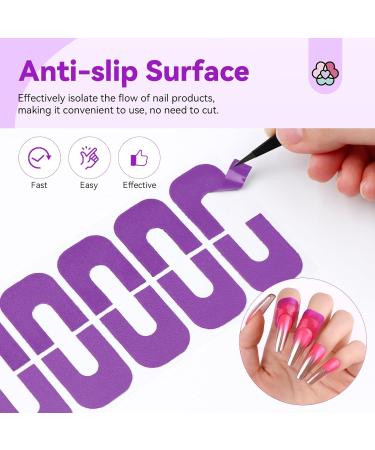 Saviland Nail Polish Protection - 99.99% UV Shield 100 U-Shaped Pieces for Beginners & Home Manicure - Purple Nail Skin Guard - Buy Online on GoSupps.com